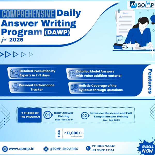 SOMP DAWP 3 Comprehensive Daily Answer Writing Program ( DAWP) for UPSC 2025 Batch 4